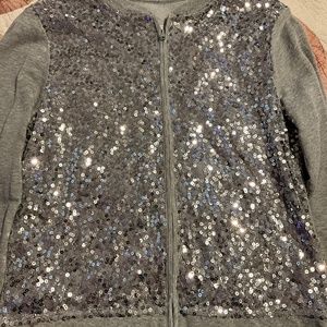 Justice Girls Size 16/18 zip up sparkles jacket- light weight on the go